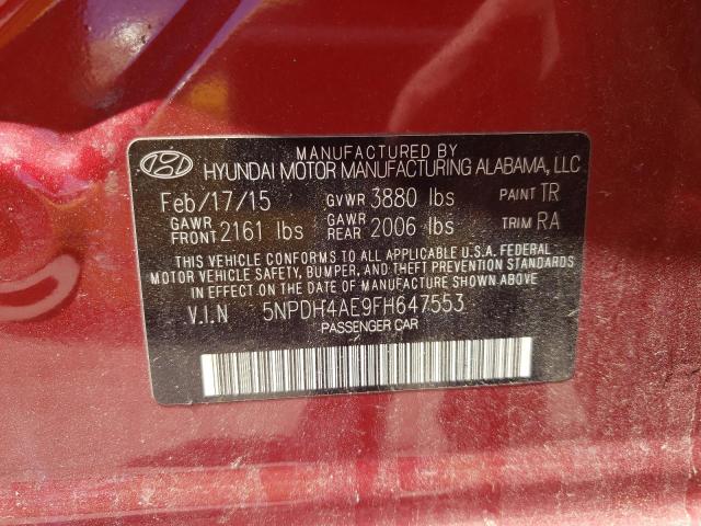 Photo 10 from auction – 2015 HYUNDAI ELANTRA SE with VIN 5NPDH4AE9FH647553
