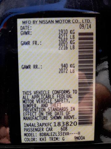 Photo 10 from auction – 2015 NISSAN ALTIMA 2.5 with VIN 1N4AL3APXFC183820