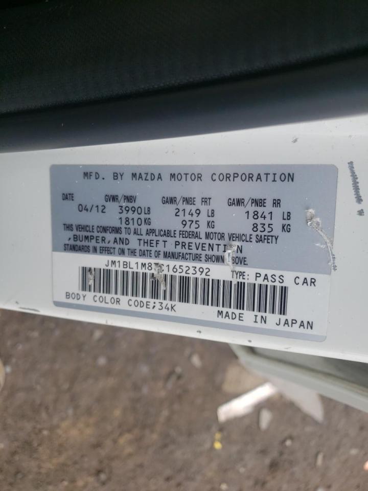 Photo 10 from auction – 2012 MAZDA 3 I with VIN JM1BL1M87C1652392