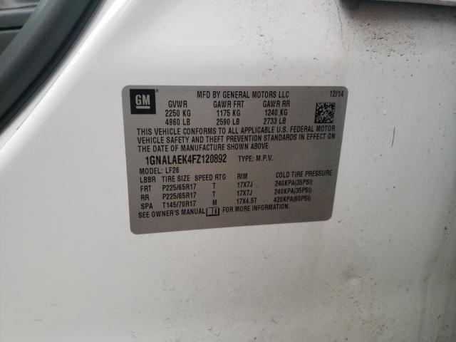 Photo 10 from auction – 2015 CHEVROLET EQUINOX LS with VIN 1GNALAEK4FZ120892