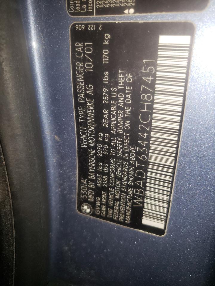 Photo 10 from auction – 2002 BMW 530 I AUTO with VIN WBADT63442CH87451