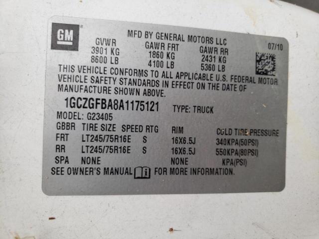 Photo 10 from auction – 2010 CHEVROLET EXPRESS with VIN 1GCZGFBA8A1175121