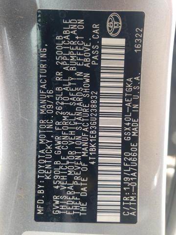 Photo 10 from auction – 2016 TOYOTA AVALON XLE with VIN 4T1BK1EB3GU238832