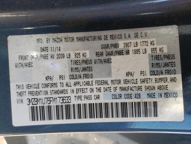 Photo 10 from auction – 2015 MAZDA 3 SPORT with VIN 3MZBM1U76FM173633