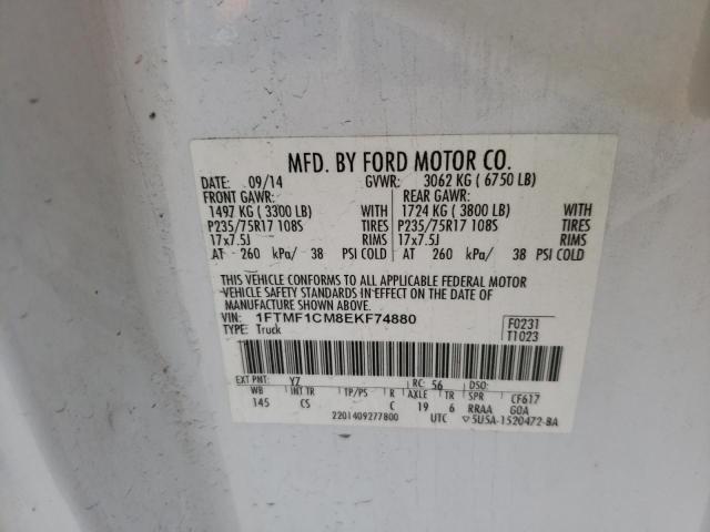 Photo 10 from auction – 2014 FORD F150 with VIN 1FTMF1CM8EKF74880