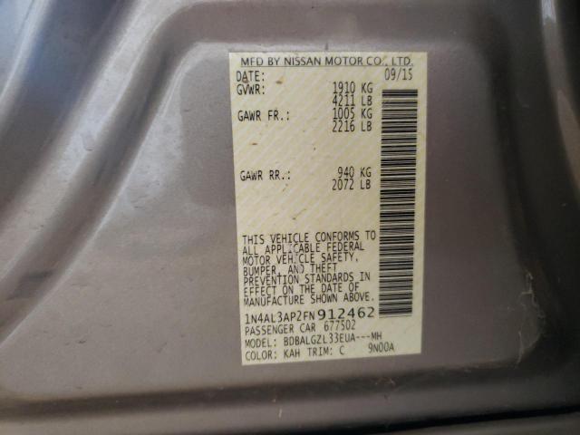 Photo 10 from auction – 2015 NISSAN ALTIMA 2.5 with VIN 1N4AL3AP2FN912462
