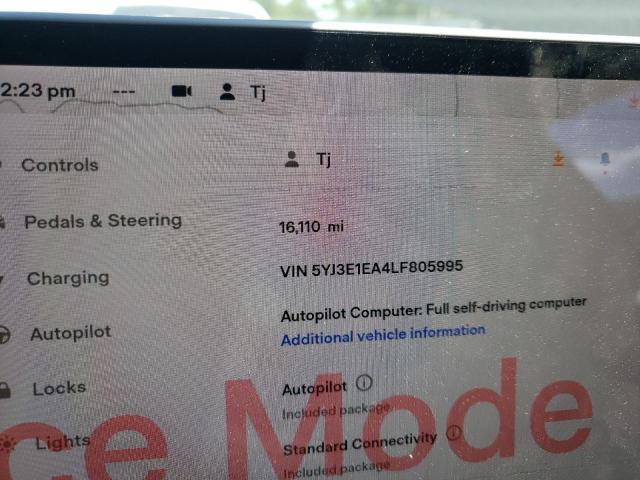 Photo 8 from auction – 2020 TESLA MODEL 3 with VIN 5YJ3E1EA4LF805995