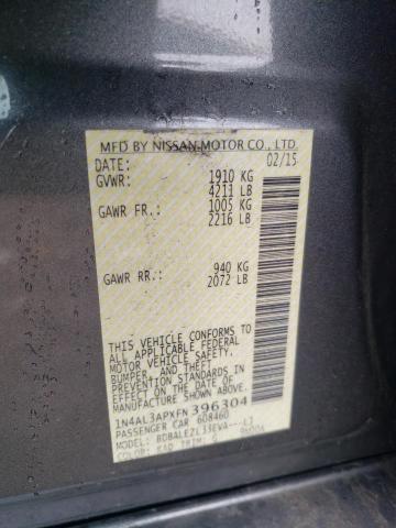 Photo 10 from auction – 2015 NISSAN ALTIMA 2.5 with VIN 1N4AL3APXFN396304