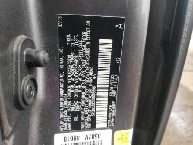 Photo 10 from auction – 2013 TOYOTA SIENNA XLE with VIN 5TDDK3DC5DS069688