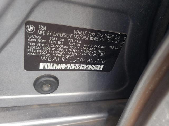 Foto 10 de la subasta – 2011 BMW 535 I con VIN WBAFR7C50BC603996