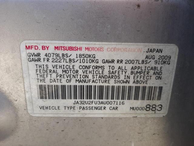Photo 10 from auction – 2010 MITSUBISHI LANCER ES/ with VIN JA32U2FU3AU007116