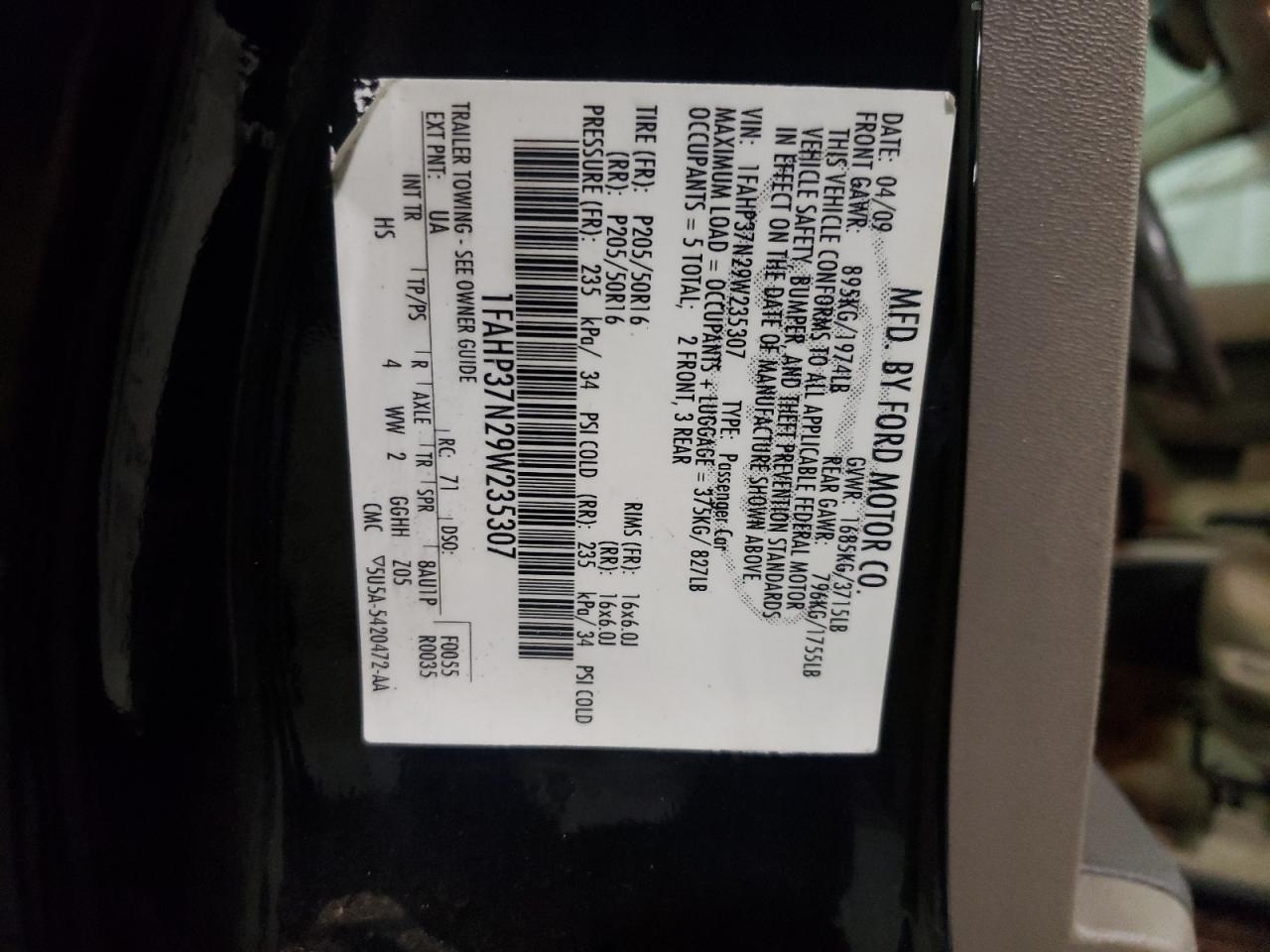 Photo 20 from auction – 2009 FORD FOCUS SEL with VIN 1FAHP37N29W235307