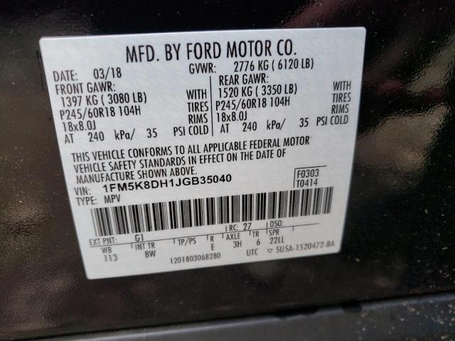 Photo 10 from auction – 2018 FORD EXPLORER X with VIN 1FM5K8DH1JGB35040