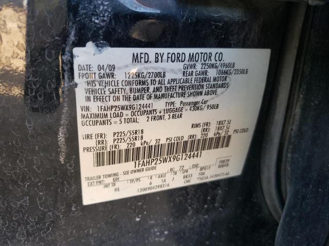 Photo 10 from auction – 2009 FORD TAURUS LIM with VIN 1FAHP25WX9G124441