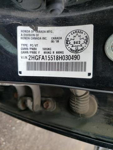 Photo 10 from auction – 2008 HONDA CIVIC LX with VIN 2HGFA15518H030490