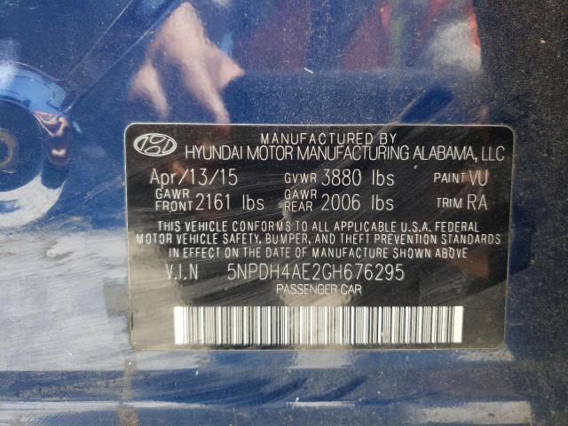 Photo 10 from auction – 2016 HYUNDAI ELANTRA SE with VIN 5NPDH4AE2GH676295