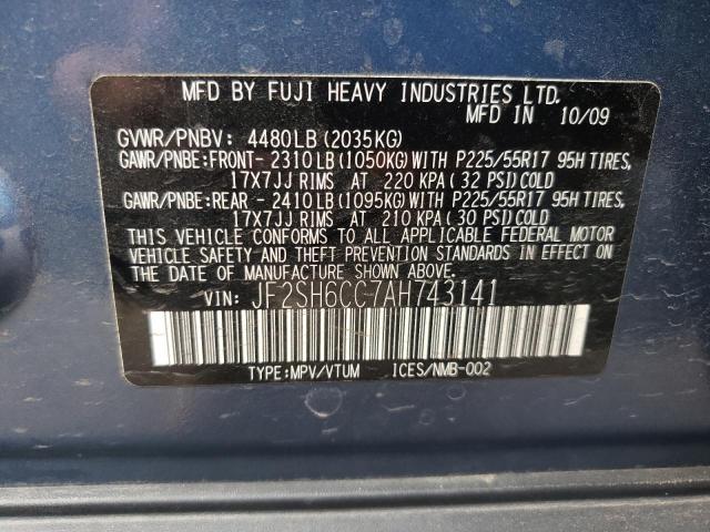 Photo 10 from auction – 2010 SUBARU FORESTER 2 with VIN JF2SH6CC7AH743141