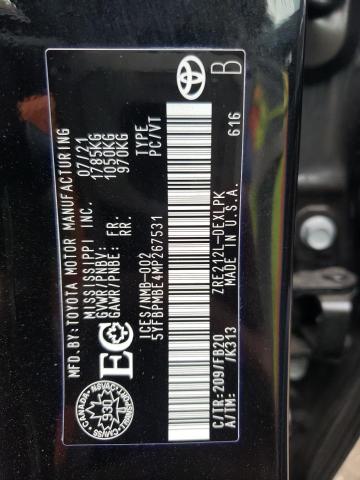 Photo 10 from auction – 2021 TOYOTA COROLLA LE with VIN 5YFBPMBE4MP267531