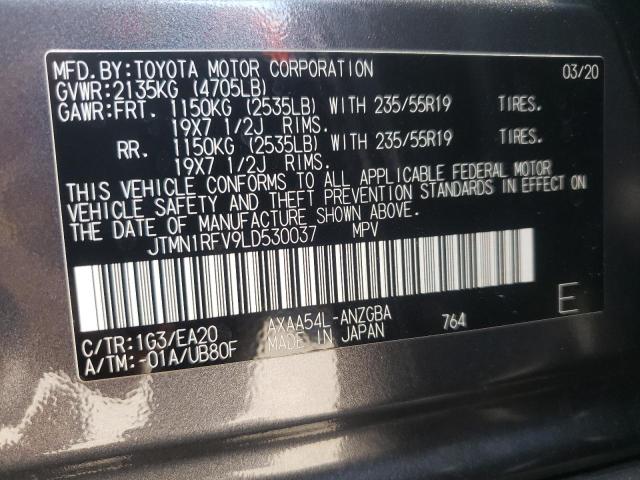 Photo 10 from auction – 2020 TOYOTA RAV4 LIMIT with VIN JTMN1RFV9LD530037