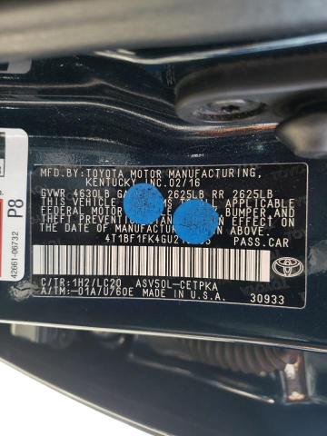 Photo 10 from auction – 2016 TOYOTA CAMRY LE with VIN 4T1BF1FK4GU210895