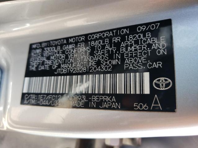Photo 10 from auction – 2008 TOYOTA YARIS with VIN JTDBT923281204302