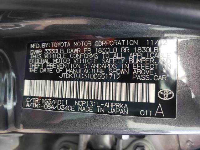Photo 10 from auction – 2013 TOYOTA YARIS with VIN JTDKTUD31DD551712