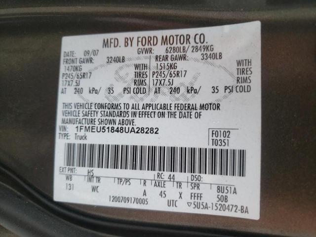 Photo 4 from auction – 2008 FORD EXPLORER S with VIN 1FMEU51848UA28282