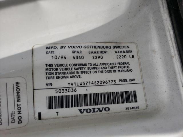 Photo 10 from auction – 1995 VOLVO 850 with VIN YV1LW5714S2096773