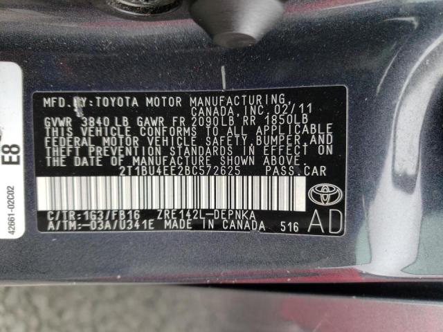 Photo 10 from auction – 2011 TOYOTA COROLLA with VIN 2T1BU4EE2BC572625