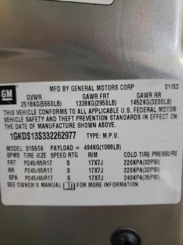 Photo 10 from auction – 2003 GMC ENVOY with VIN 1GKDS13S332262977