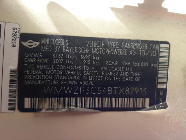 Photo 10 from auction – 2011 MINI COOPER S with VIN WMWZP3C54BTX82913