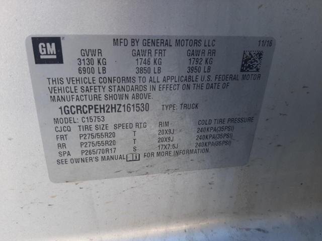 Photo 10 from auction – 2017 CHEVROLET SILVERADO with VIN 1GCRCPEH2HZ161530