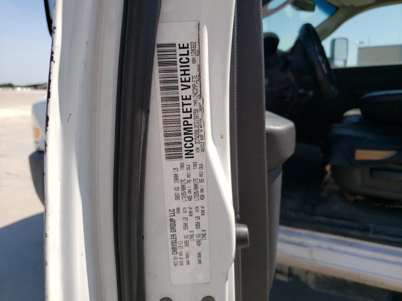 Photo 10 from auction – 2012 DODGE RAM 3500 S with VIN 3C7WDSBL2CG150759