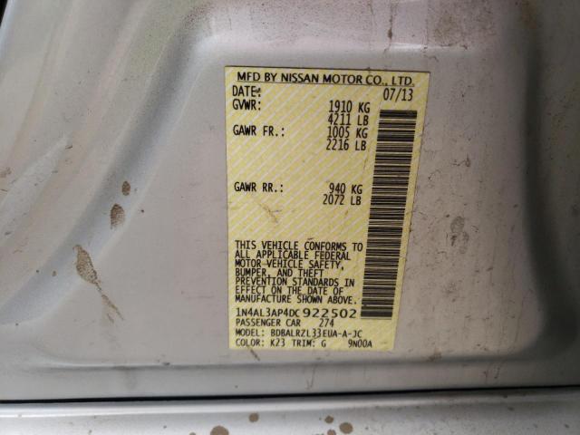 Photo 10 from auction – 2013 NISSAN ALTIMA 2.5 with VIN 1N4AL3AP4DC922502