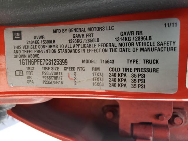 Photo 10 from auction – 2012 GMC CANYON SLE with VIN 1GTH6PFE7C8125399