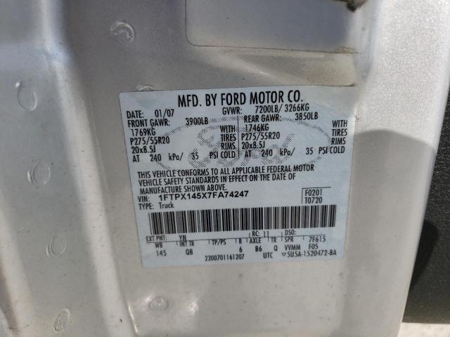 Photo 10 from auction – 2007 FORD F150 with VIN 1FTPX145X7FA74247