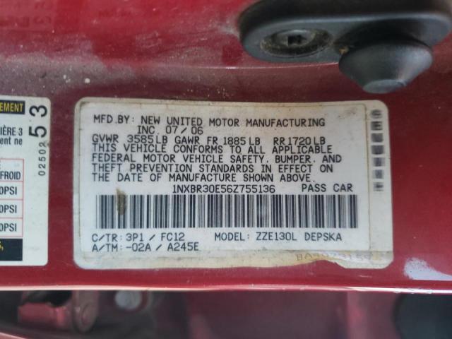 Photo 8 from auction – 2006 TOYOTA COROLLA CE with VIN 1NXBR30E56Z755136