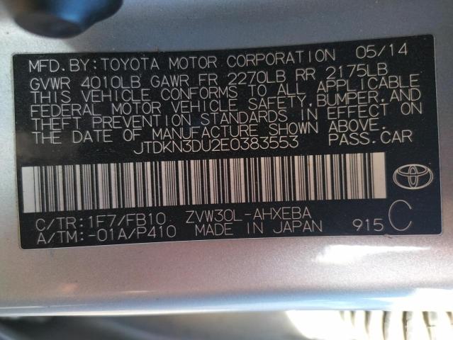 Photo 10 from auction – 2014 TOYOTA PRIUS with VIN JTDKN3DU2E0383553