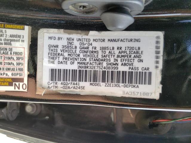Photo 10 from auction – 2005 TOYOTA COROLLA CE with VIN 1NXBR32E75Z408399