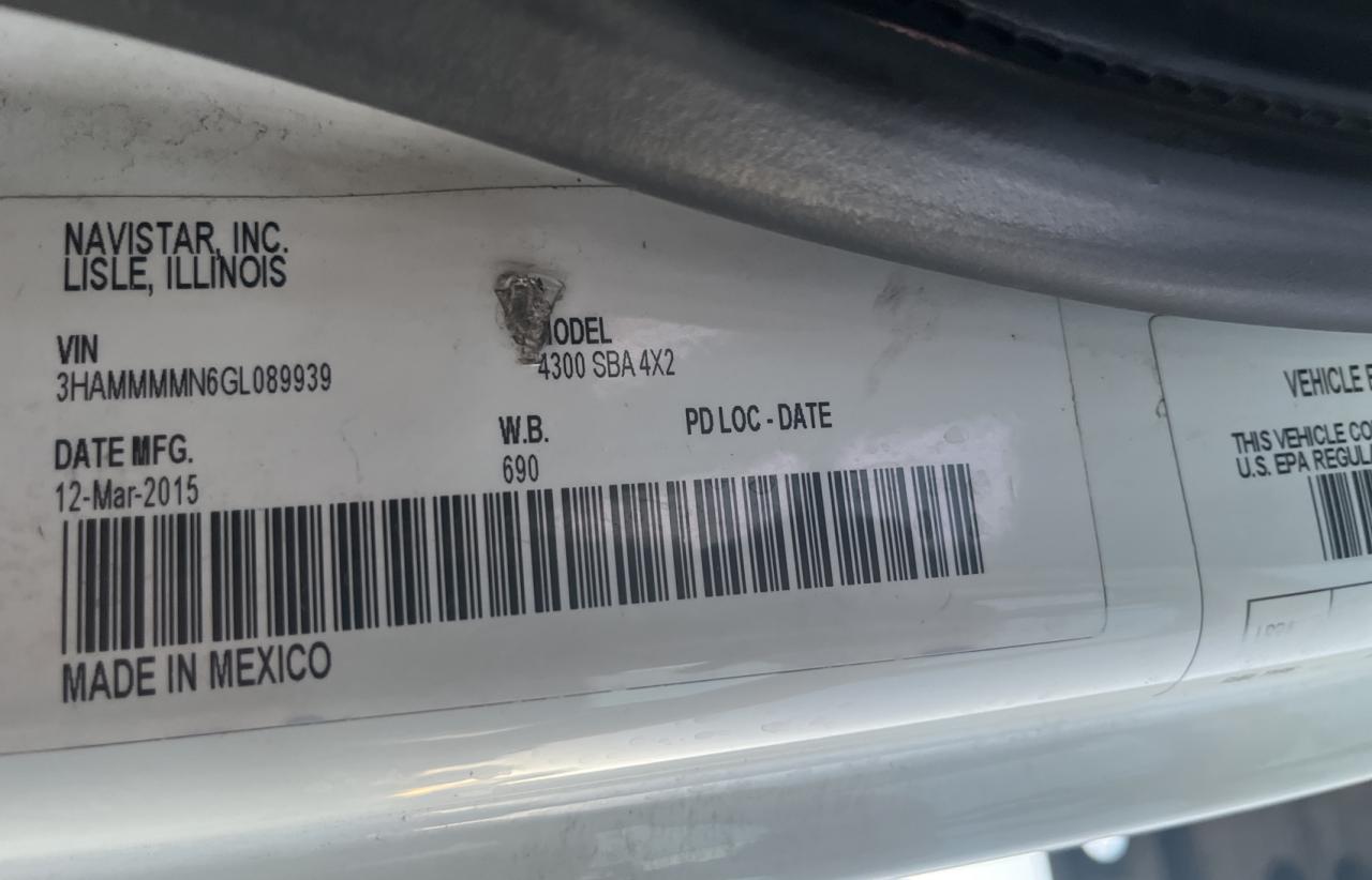 Photo 10 from auction – 2016 INTERNATIONAL 4000 4300 with VIN 3HAMMMMN6GL089939
