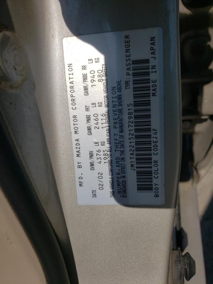 Photo 10 from auction – 2002 MAZDA MILLENIA with VIN JM1TA221521729815
