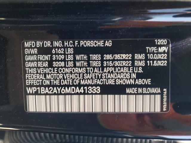 Photo 10 from auction – 2021 PORSCHE CAYENNE CO with VIN WP1BA2AY6MDA41333