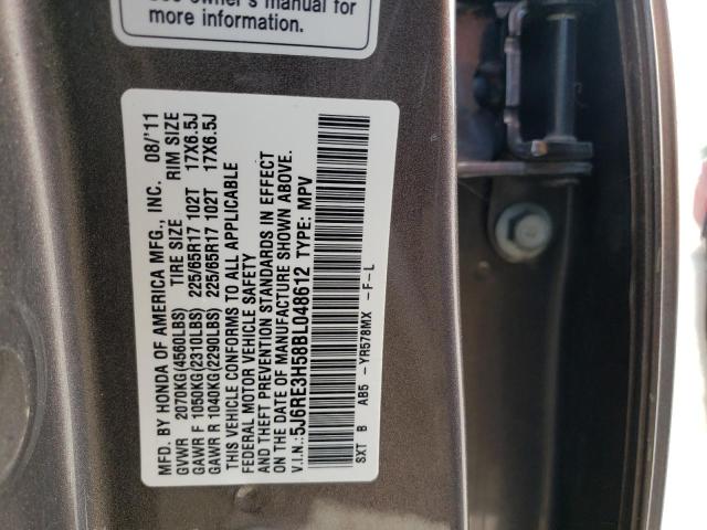 Photo 10 from auction – 2011 HONDA CR-V EX with VIN 5J6RE3H58BL048612