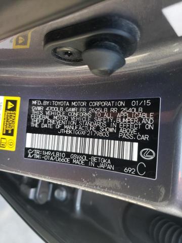 Photo 10 from auction – 2015 LEXUS ES 350 with VIN JTHBK1GGXF2179803