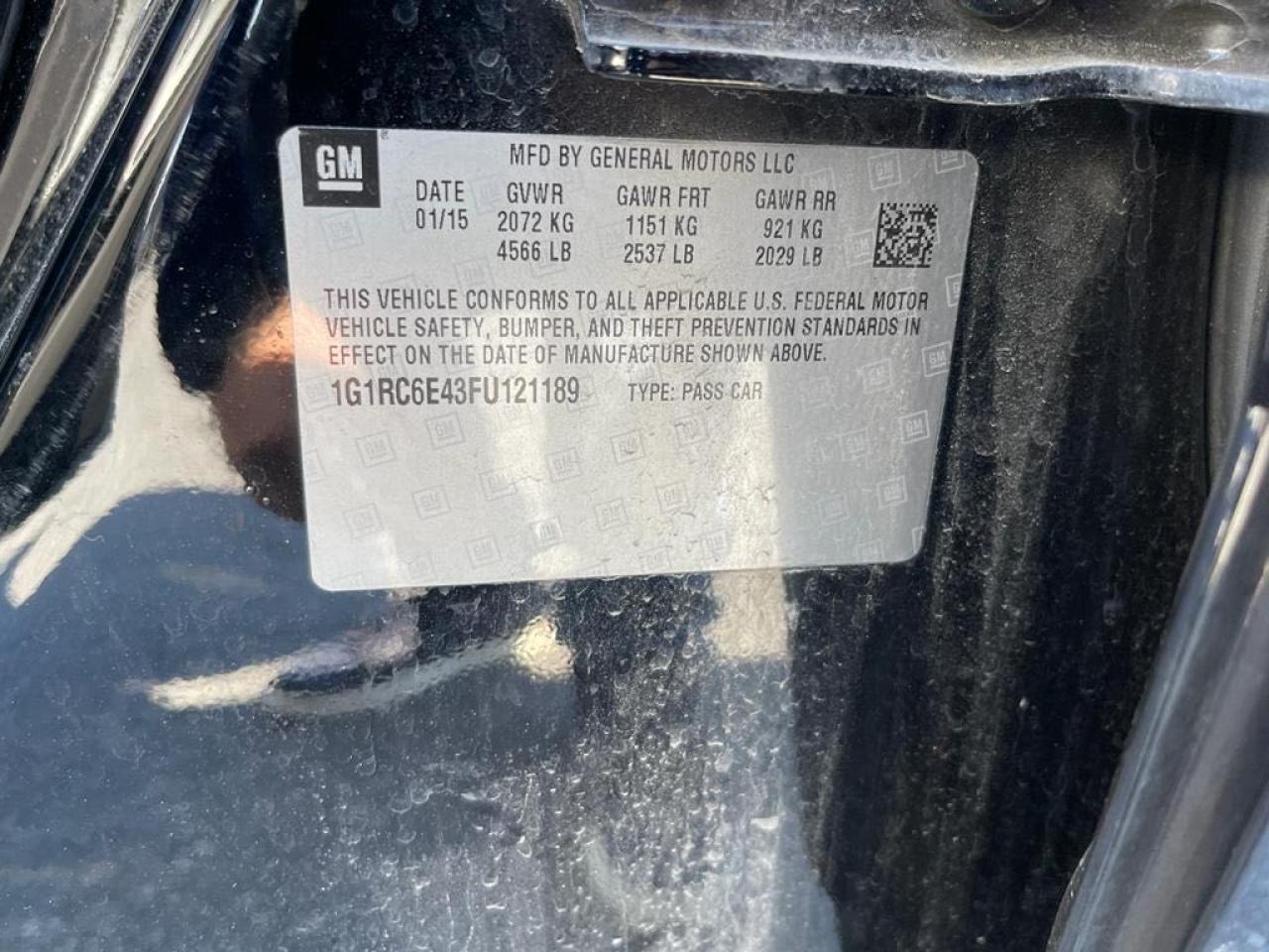 Photo 10 from auction – 2015 CHEVROLET VOLT with VIN 1G1RC6E43FU121189