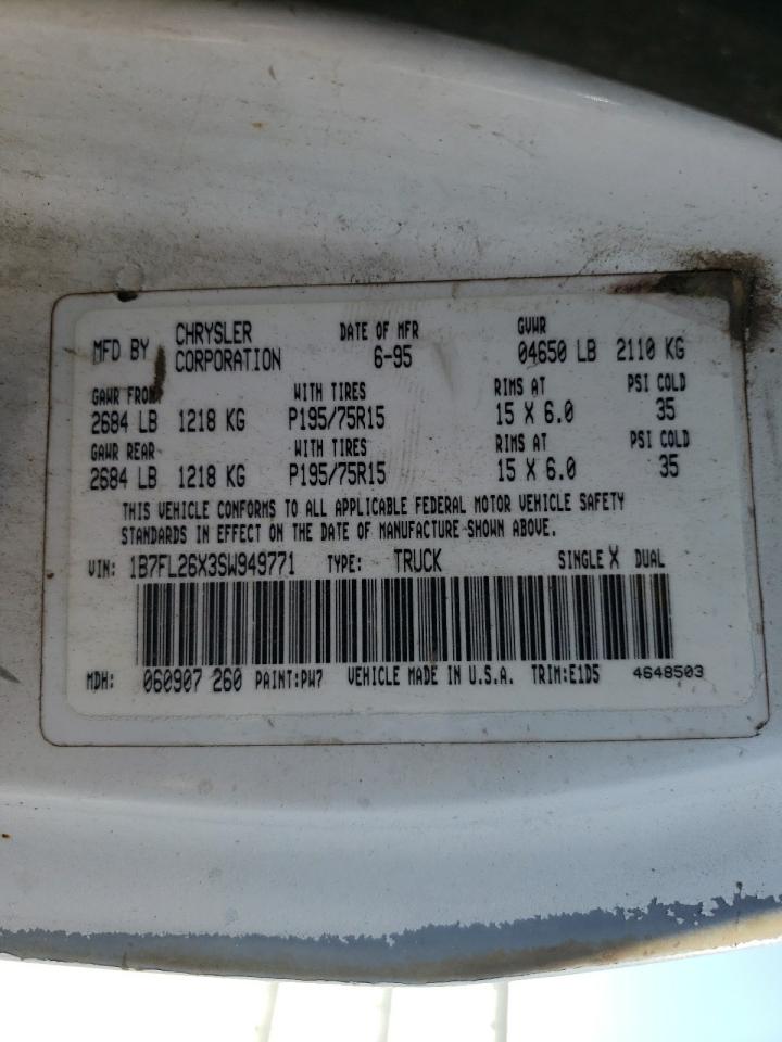 Photo 10 from auction – 1995 DODGE DAKOTA with VIN 1B7FL26X3SW949771