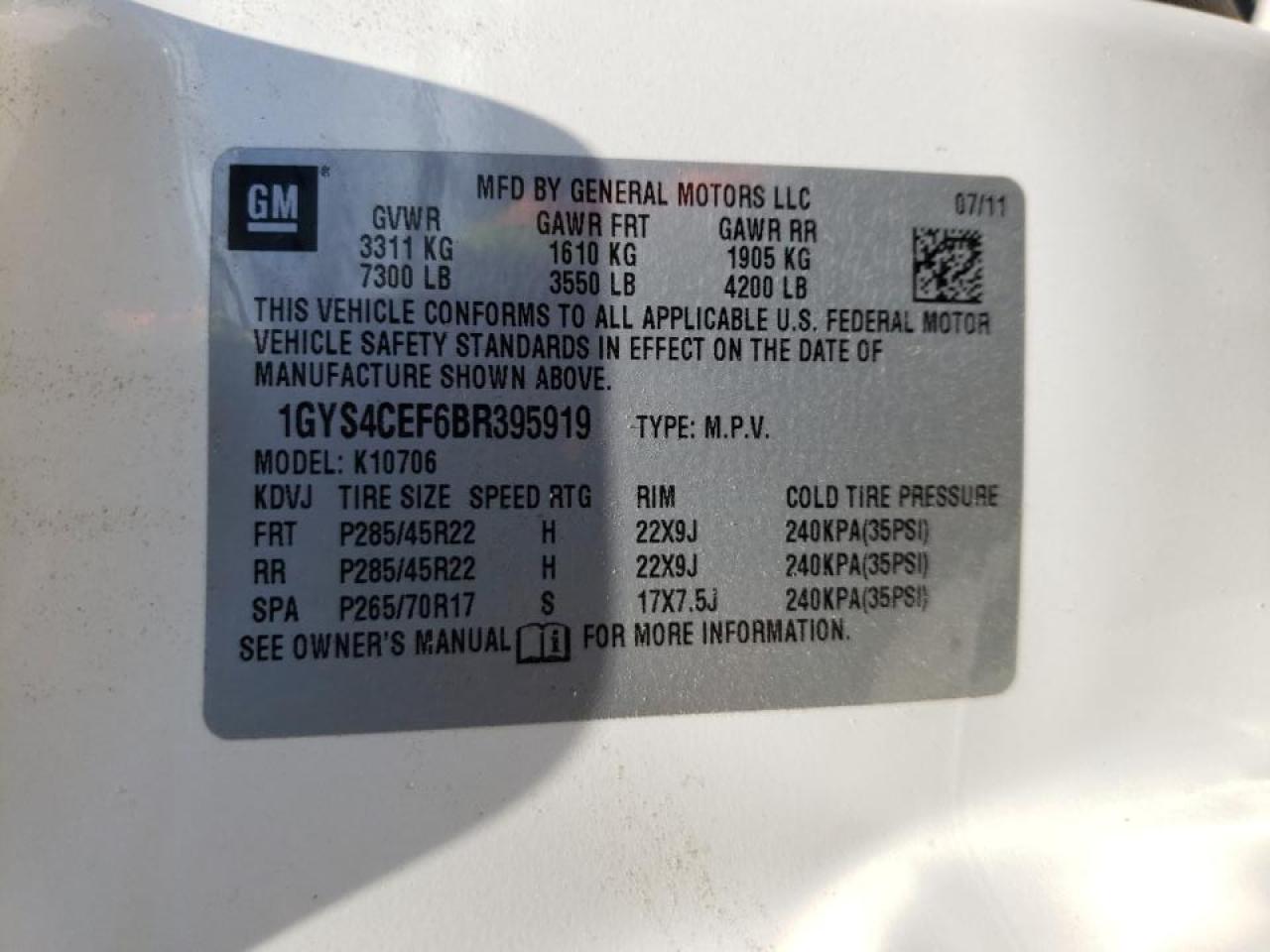 Photo 10 from auction – 2011 CADILLAC ESCALADE P with VIN 1GYS4CEF6BR395919