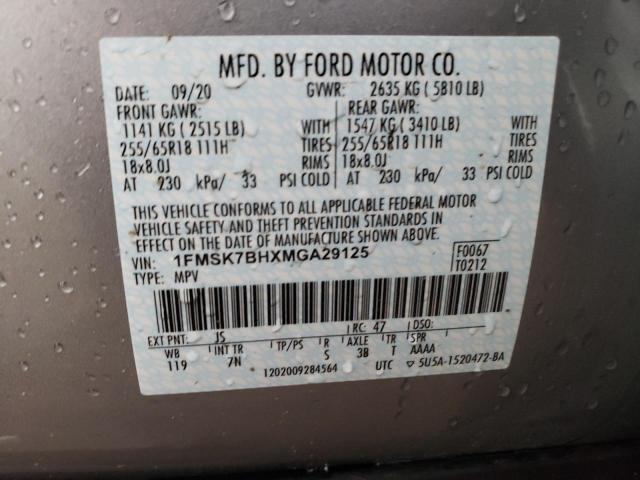 Photo 10 from auction – 2021 FORD EXPLORER with VIN 1FMSK7BHXMGA29125