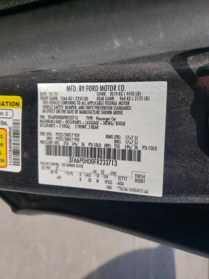 Photo 10 from auction – 2015 FORD FUSION SE with VIN 3FA6P0HD0FR233713