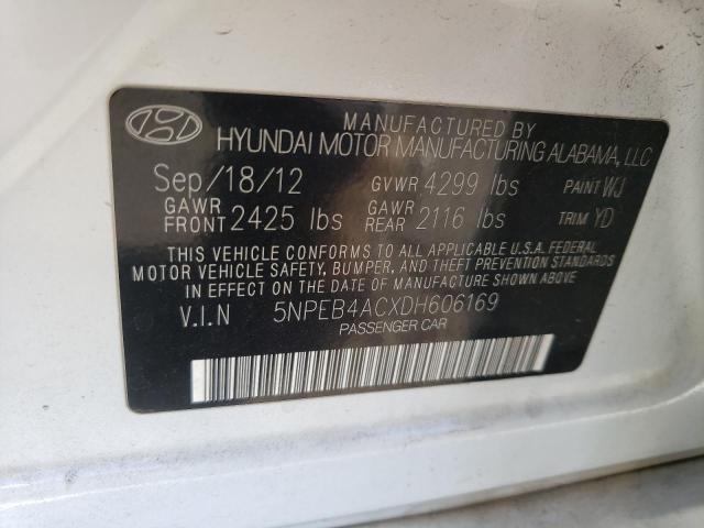 Photo 10 from auction – 2013 HYUNDAI SONATA GLS with VIN 5NPEB4ACXDH606169